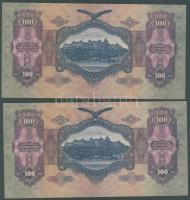 1930. 100P (2x) egymásutáni sorszámokkal T:II+ Csak egyszer hajtva, törve nem!