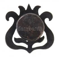 1905-1910. "Tulipános Iparvédő Mozgalom" zománcozott jelvény (22x22mm) T:1-,2 hajlott