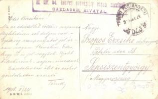 1918 Four-men controllable bobsled, humour. B.K.W.I. 412-4.  s: Carl Josef + M. kir. 54. honvéd hado...