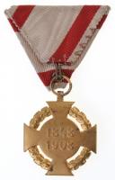 1908. "Katonai Jubileumi Kereszt" aranyozott Br kitüntetés mellszalagon T:2
Hungary 1908....