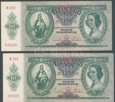 1936. 10P (2x) egymásutáni sorszámokkal T:I