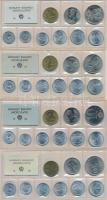 1976-1980. 2f-10Ft (9xklf) érmés forgalmi sor fóliatokban (4xklf) T:1 kis patina