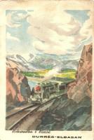 Durres-Elbasan, Hekurudha e Rinise / Albanian Railway of the Youth. Communist propaganda card (EB)