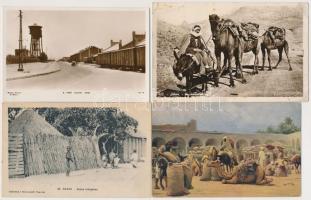 4 db RÉGI afrikai városképes lap / 4 pre-1945 African town-view postcards