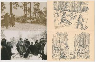 6 db RÉGI lappföldi városképes lap / 6 pre-1945 town-view postcards from Lapland