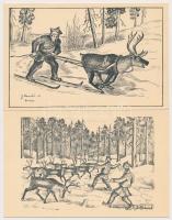 6 db RÉGI lappföldi városképes lap / 6 pre-1945 town-view postcards from Lapland