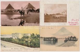 6 db RÉGI egyiptomi városképes lap / 6 pre-1945 town-view postcards from Egypt