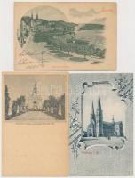 14 db RÉGI svájci városképes lap / 14 pre-1945 town-view postcards from Switzerland