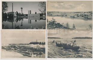 7 db RÉGI finn városképes lap / 7 pre-1945 town-view postcards from Finland