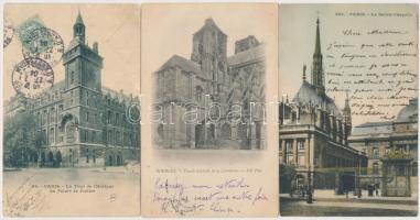 6 db RÉGI francia városképes lap / 6 pre-1910 French town-view postcards