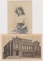 2 db RÉGI mini képeslap: 8,9 cm x 5,7 cm + 7 cm x 5,2 cm) / 2 pre-1945 mini postcards