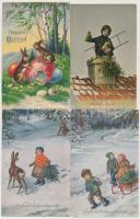 7 db RÉGI üdvözlőlap / 7 pre-1945 greeting art postcards