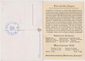 3 db régi reklámlap; Csízfürdői jód-bróm víz, Walkenried "Der wilde Jäger". Októberfesztiv...