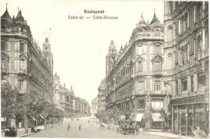 1913 Budapest V. Eskü utca, Tiller Mór és Társa és Hacker Mór üzlete