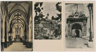 17 db RÉGI magyar városképes lap, sok Budapest, Balaton, Sopron / 17 pre-1945 Hungarian town-view po...