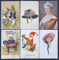 Tartalmas régi motívum képeslap tétel sok jobb lappal, érdekességekkel, több mint 120 db / Interesting old thematic postcard lot, 120 pcs