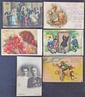 Tartalmas régi motívum képeslap tétel sok jobb lappal, érdekességekkel, több mint 120 db /  Interest...