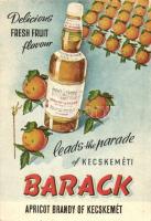 Kecskeméti barackpálinka reklámlapja / Apricot brandy of Kecskemét. advertisement card