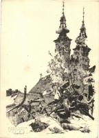Budapest I. Felső Vízivárosi Szent Anna plébánia templom lerombolva (EK)