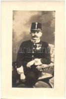 ~1915 Első világháborús katonatiszt kitüntetésekkel. Krumpf Antal felvétele Magyaróváron / WWI Hungarian military officer with medals. photo