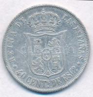 Spanyolország 1867. 40c Ag "II. Izabella" T:2- nagy ü.
Spain 1867. 40 Centimos Ag "I...