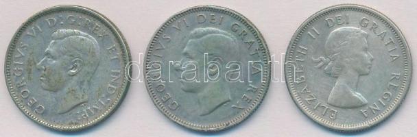 Kanada 1947-1959. 25c Ag (3xklf) T:2,2-
Canada 1947-1959. 25 Cents Ag (3xdiff) C:XF,VF
Krause KM#3...