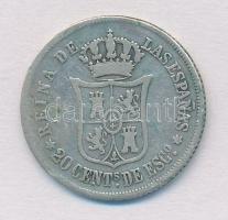 Spanyolország 1868. 20c Ag "II. Izabella" T:3
Spain 1868. 20 Centimos Ag "Isabel II&...