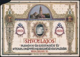 1926 Shvoy Lajos - Regnum Marianum emléklap kis hiánnyal 16x11 cm