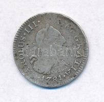 Spanyolország 1781FF 1/2R Ag "III. Károly" (1,57g) T:3 Spain 1781FF 1/2 Real Ag "Charles III" (1,57g) C:F Krause KM#69.2