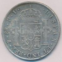 Bolívia 1806PTS PJ 8R Ag "III. Károly" (26,81g) T:2,2- karc
Bolivia 1806PTS PJ 8 Reales &...