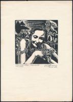 Buday György (1907-1990): Primavera Italiana. Fametszet, papír, jelzett, 12×14 cm