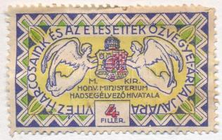 Budapest 1914-1919. 4f Magyar Kir. Honvédelmi Minisztérium Hadsegélyező Hivatala T:II