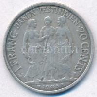 Dán Nyugat-India 1905. 20c Ag "IX. Keresztély" T:2-
Danish West Indies 1905. 20 Cents Ag ...