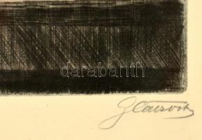 Glatz Oszkár (1872-1958) - Prihoda István (1891- 1965): Ebédelők. Színezett rézkarc, papír, jelzett,...