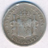 Spanyolország 1876DE-M 1P Ag "XII. Alfonz" T:2-
Spain 1876DE-M 1 Peseta Ag "Alfonso ...