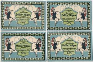 Németország / Weimari Köztársaság / Sellin ~1922. 75pf (4xklf) szükségpénz T:I,I- Germany / Weimar Republic / Sellin ~1922. 75 Pfennig (4xdiff) necessity notes C:UNC,AU