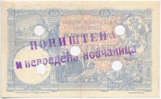 Szerbia 1893. 10D lyukasztással érvénytelenítve, rajta "ANNULE" bélyegzés T:III
Serbia 18...