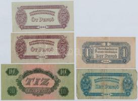 1944. 1P-100P (9x) "A Vöröshadsereg Parancsnoksága" T:II,III,III-