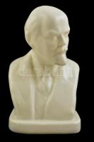 Gránit Lenin büszt, fehérmázas, jelzett, kis kopásokkal, 21 cm