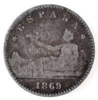 Spanyolország 1869SN-M 50c Ag T:3 karc Spain 1869SN-M 50 Centimos Ag C:F scratch Krause KM#651