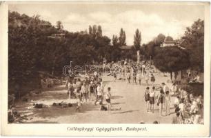 Budapest III. Csillaghegyi gyógyfürdő, strand, fürdőzők, napozók (EK)