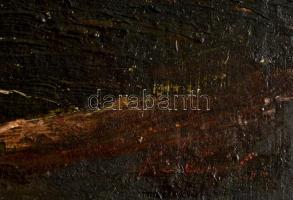 Kelety jelzéssel: Sziklás patakpart. Olaj, karton, 31,5×24,5 cm