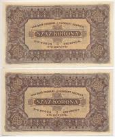 1923. 100K "Magyar Pénzjegynyomda Rt. Budapest" (2x) T:I,I- egyik sarkain enyhe hajtás
Ad...