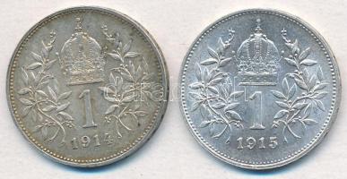 Ausztria 1914-1915. 1K Ag "Ferenc József" (2xklf) T:1-,2
Austria 1914-1915. 1 Corona Ag &...