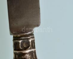 Antik ezüst (Ag.) nyelű kés készlet, 6 db, jelzettek, h: 19 cm, bruttó 168 g