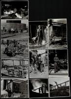 cca 1954 Sztálinváros építése, Ék Sándor (1902-1975) festőművész és fotóriporter hagyatékából, 13 db jelzés nélküli vintage fotó, 6x8,5 cm és 17,4x12,3 cm között