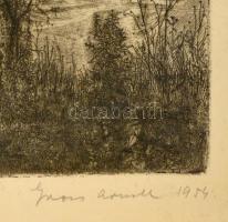 Gross Arnold (1929-2015): Lelátás a Szigligeti vároldalról 1954.(A hölgy a rézkarcon Mohos Piroska j...