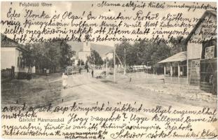 1905 Felsővisó, Viseu de Sus (Máramaros); Fő tér, Községi vásárcsarnok. Csermák M. amateur felvétele / main square, market hall (EK)