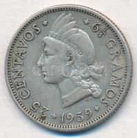 Dominika 1939. 25c Ag T:2 Dominican Republic 1939. 25 Cents Ag C:XF Krause KM#20