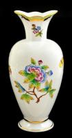Herendi Viktória mintás váza, kézzel festett, jelzett, apró kopásokkal, m: 19 cm